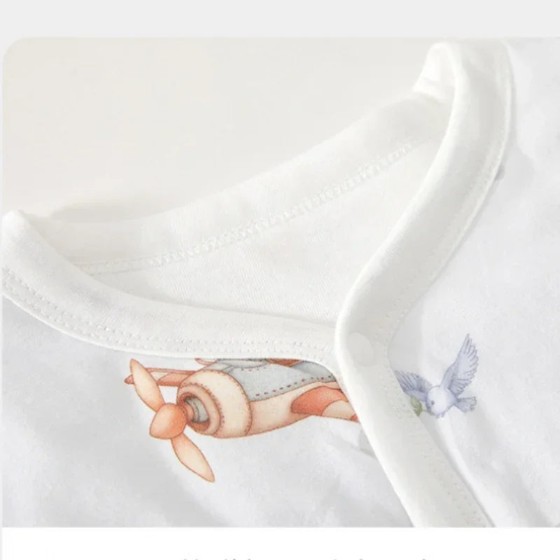 100% Cotton Long Sleeve Quilted Romper - Squirrel Garden - Bodyfeu