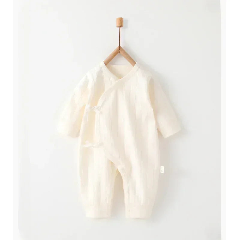 100% Cotton Long Sleeve Kimono Romper - Brown - Bodyfeu