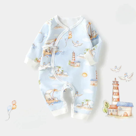 100% Cotton Long Sleeve Romper - Sea World - Bodyfeu
