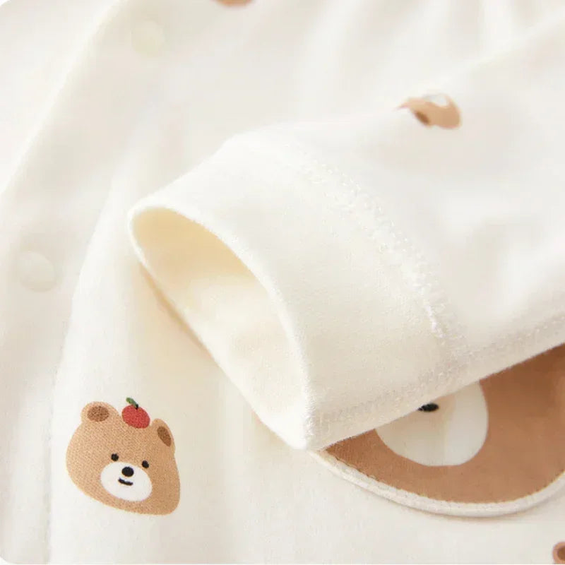 100% Cotton Long Sleeve Romper - Brown Dog - Bodyfeu