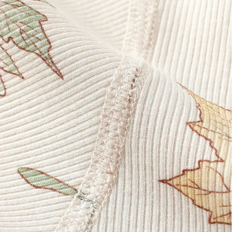 Cotton Snap-Up Long Sleeve Romper - White Dolphin - Bodyfeu