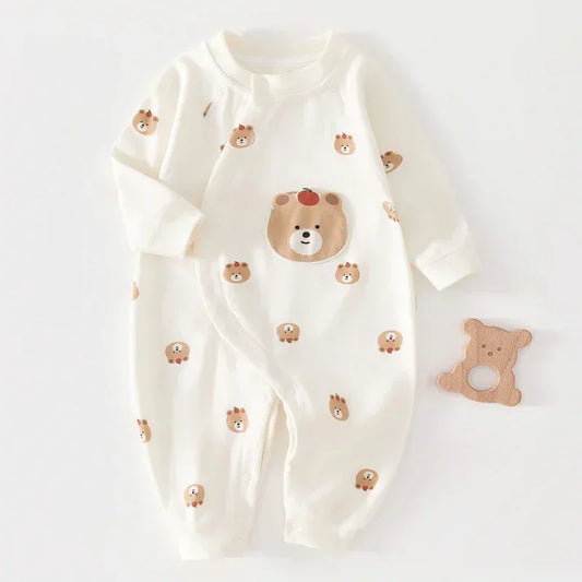 100% Cotton Long Sleeve Romper - Brown Dog - Bodyfeu