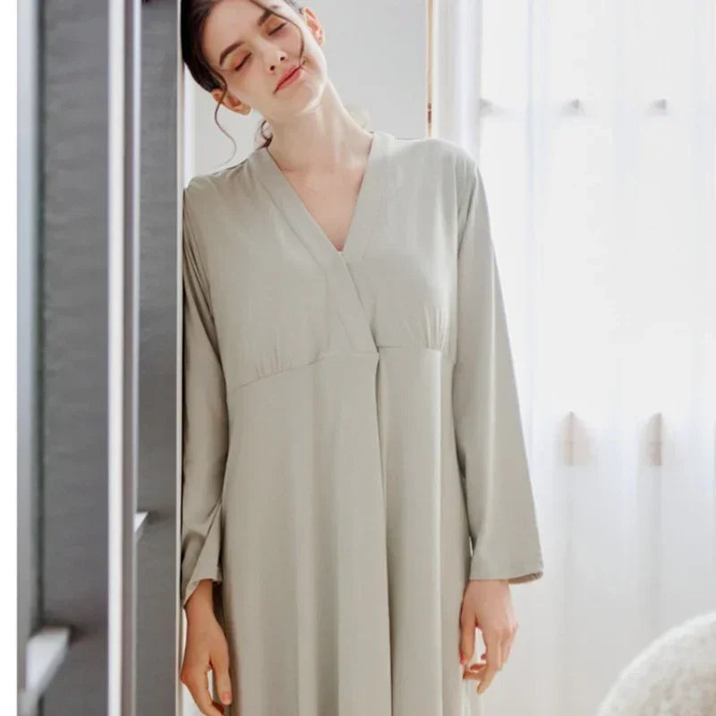 Cotton Snap-Up Maternity & Nursing Nightgown - Pink - Bodyfeu