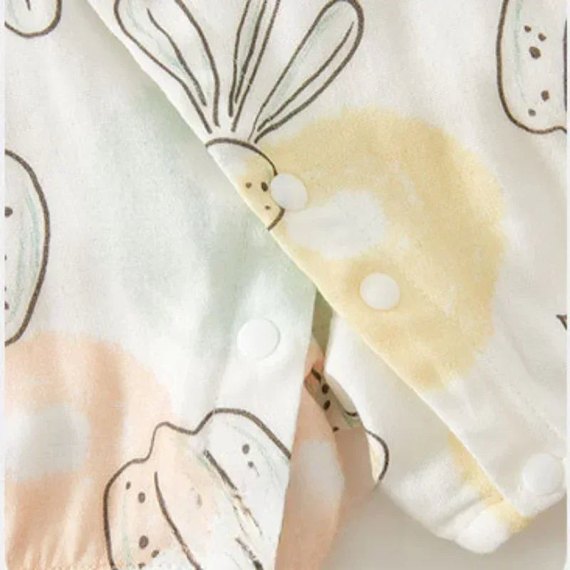 Cotton & Bamboo Muslin Short Sleeve Kimono Romper - Banana - Bodyfeu