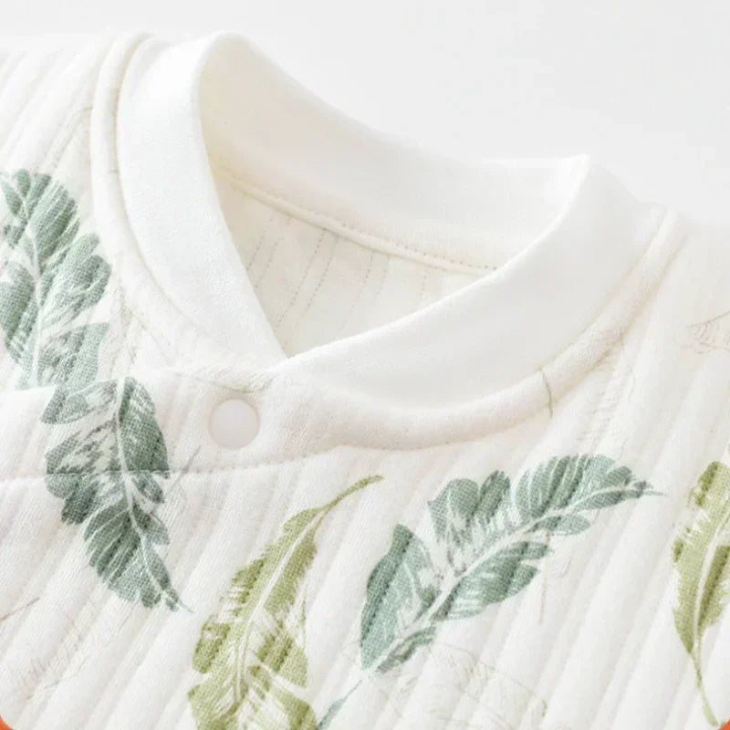 100% Cotton Warm Long Sleeve Long Sleeve Top & Pants Set- Pear - Bodyfeu