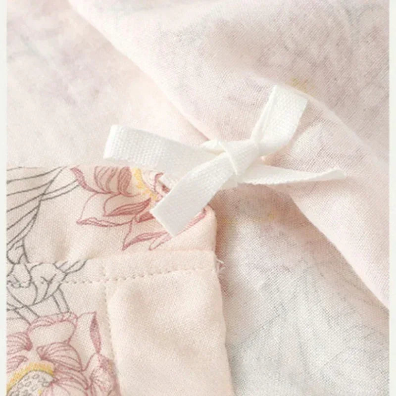 Cotton & Bamboo Muslin Short Sleeve Kimono Romper - Flamingos & Giraffes - Bodyfeu