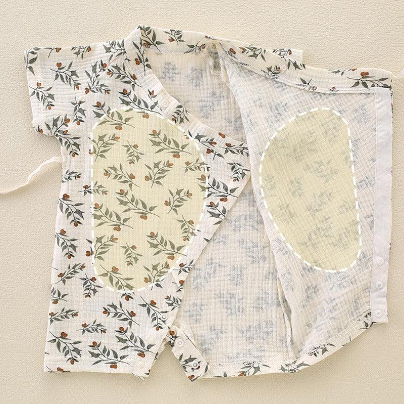 100% Cotton Muslin Short Sleeve Romper - Brown Bear - Bodyfeu