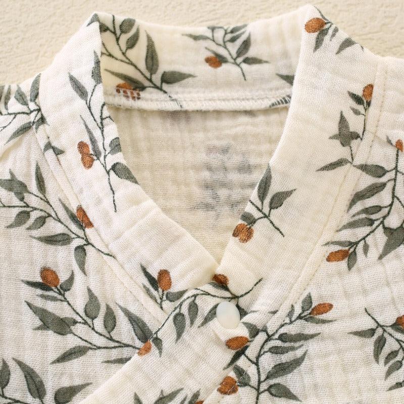 100% Cotton Muslin Short Sleeve Romper - Brown Bear - Bodyfeu