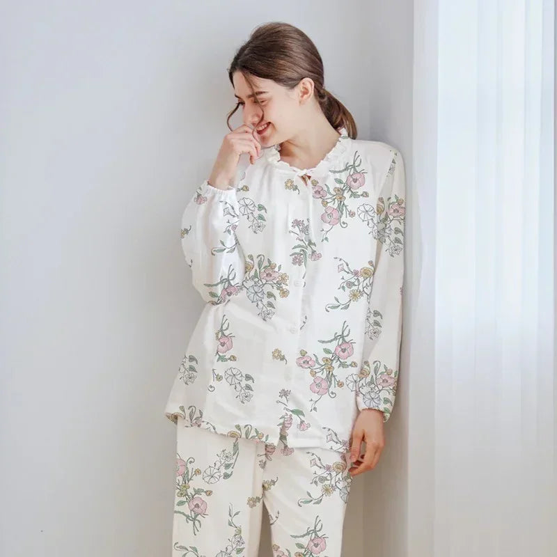 Bodyfeu Muslin Button-Up Maternity & Nursing Pajama - Morning Glory - Bodyfeu