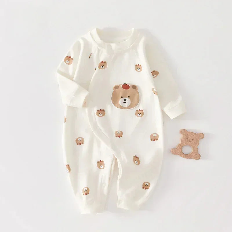 100% Cotton Long Sleeve Romper - Brown Dog - Bodyfeu