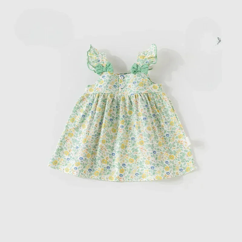 100% Cotton Flutter-Sleeve Dress - Colorful Spring - Bodyfeu