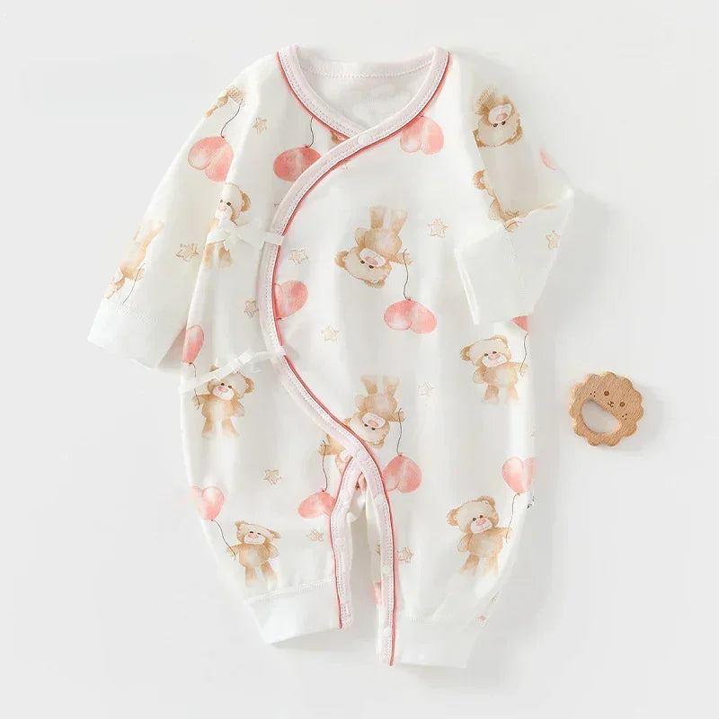100% Cotton Long Sleeve Kimono Romper - Tree - Bodyfeu