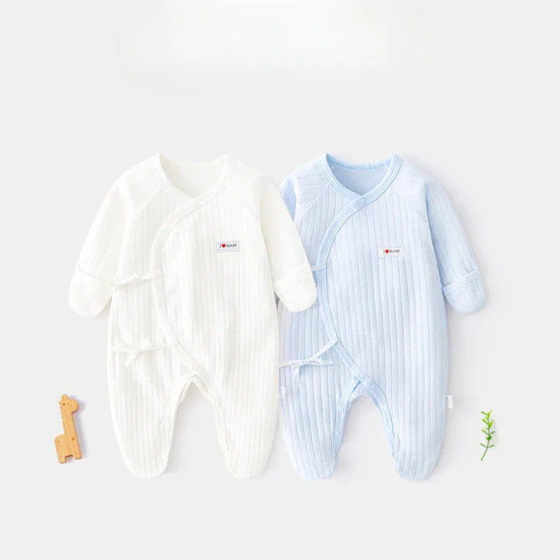 100% Cotton Footed Onesie with Mittens - Yellow - Bodyfeu