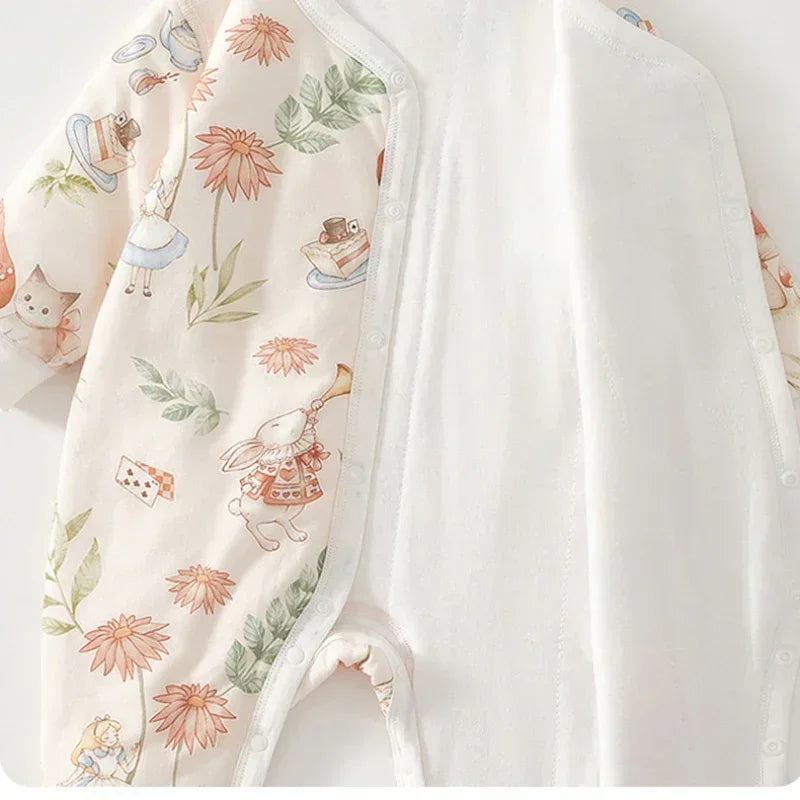 100% Cotton Long Sleeve Quilted Romper - Bunny - Bodyfeu