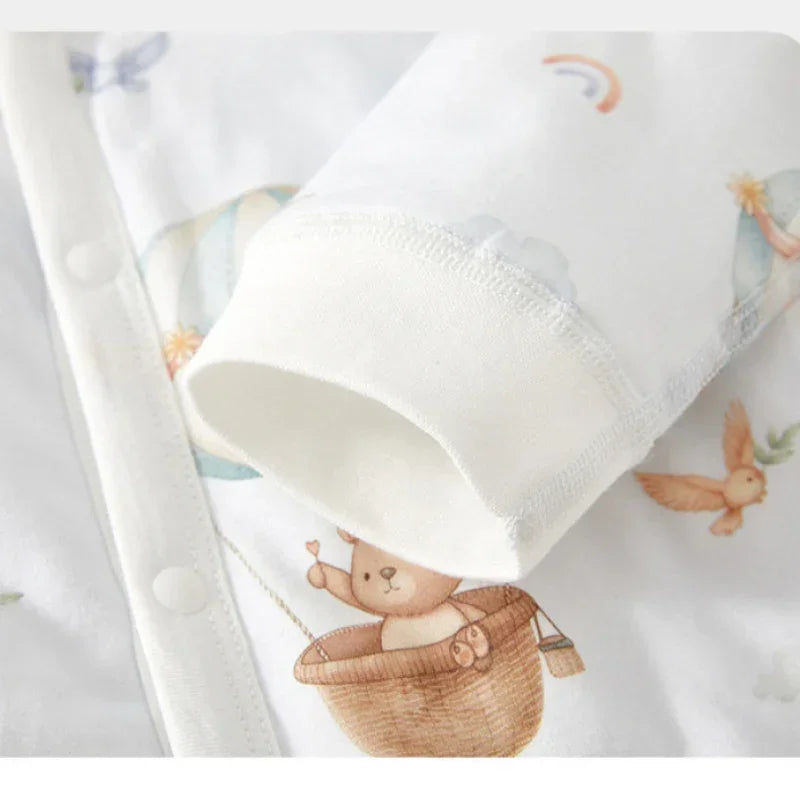 100% Cotton Long Sleeve Quilted Romper - Squirrel Garden - Bodyfeu