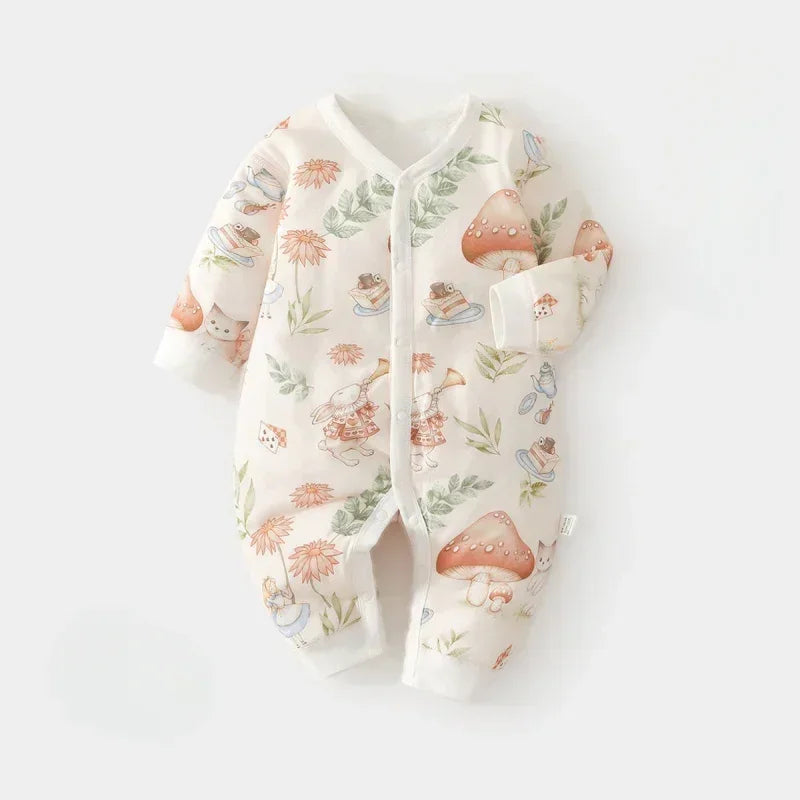 100% Cotton Long Sleeve Quilted Romper - Bunny - Bodyfeu