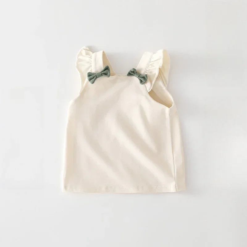 Cotton Flutter-Sleeve Top & Pants Set - Yellow Floral Pants - Bodyfeu