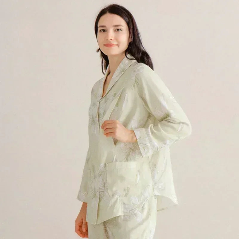 Bodyfeu Muslin Button-Up Maternity Pajama - Pomegranate - Bodyfeu