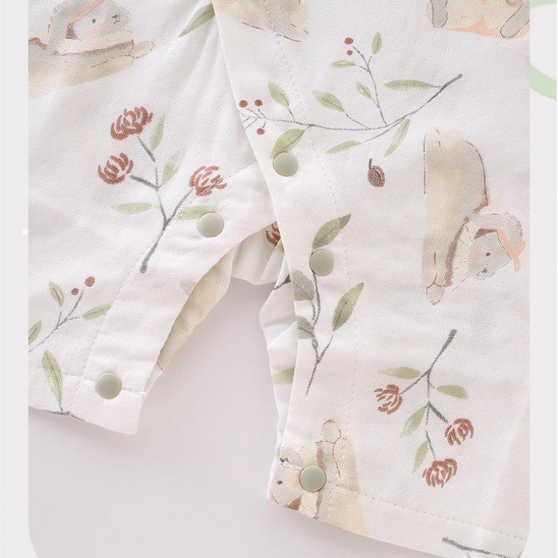 Cotton & Bamboo Muslin Short Sleeve Romper - Pear & Bunny - Bodyfeu