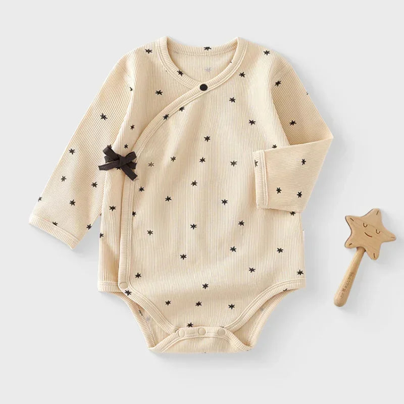 Cotton Long Sleeve Floral Bodysuit - Brown Moon - Bodyfeu
