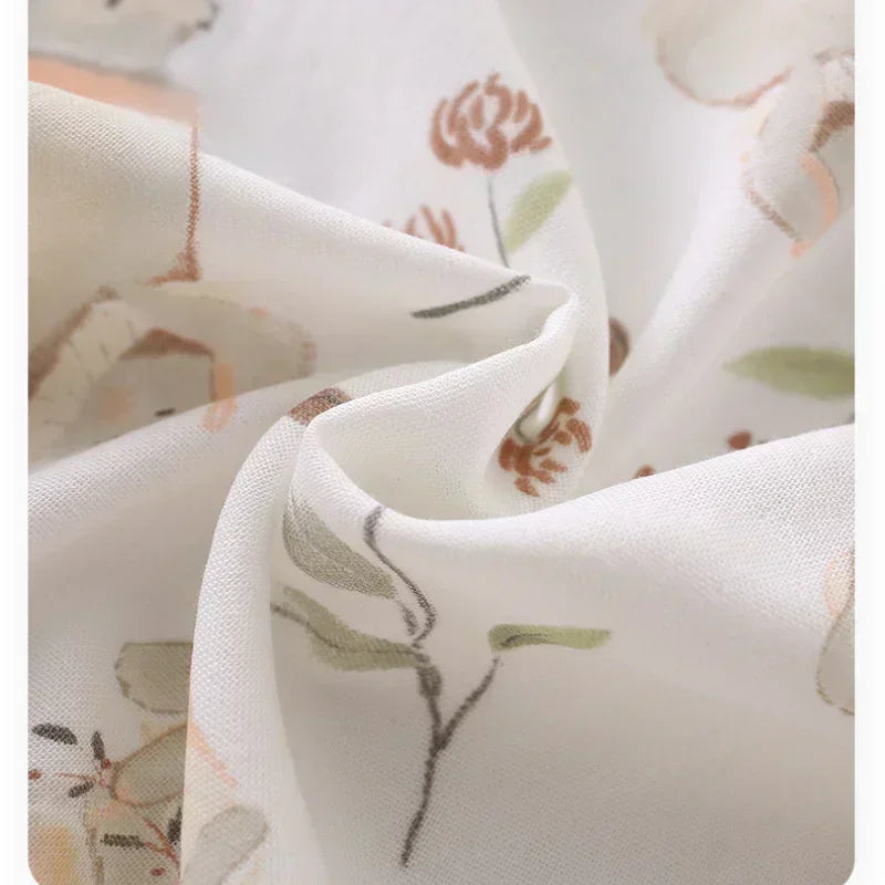 Cotton & Bamboo Muslin Short Sleeve Romper - Blue Dinosuar - Bodyfeu