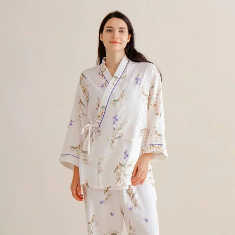 Bodyfeu Muslin Wrap Maternity Pajama Set- Fish - Bodyfeu