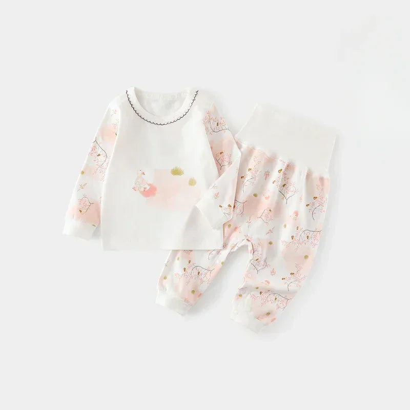 100% Cotton Long Sleeve Top & Pants Set - Yellow Spring - Bodyfeu