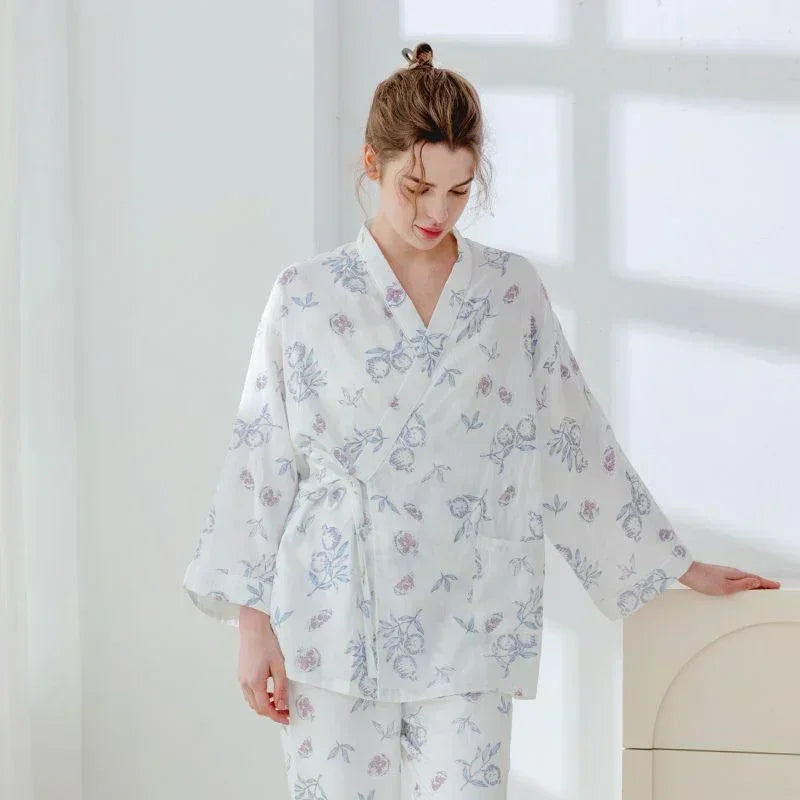 Bodyfeu Muslin Wrap Maternity Pajama Set- Fish - Bodyfeu