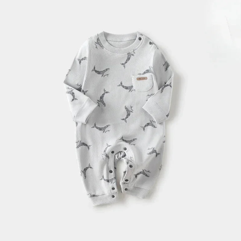 Cotton Long Sleeve Romper - Monster - Bodyfeu