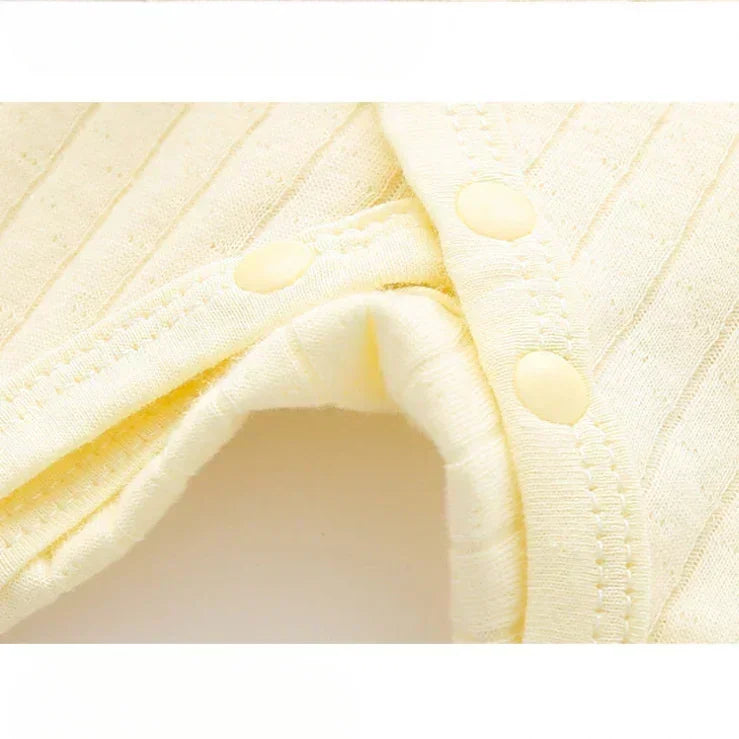 100% Cotton Footed Onesie with Mittens - Yellow - Bodyfeu