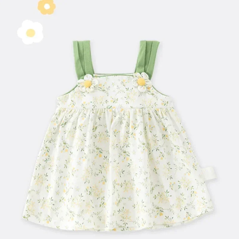 100% Cotton Flutter-Sleeve Dress - Colorful Spring - Bodyfeu