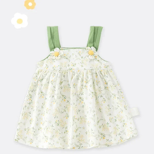 100% Cotton Flutter-Sleeve Dress - Colorful Spring - Bodyfeu