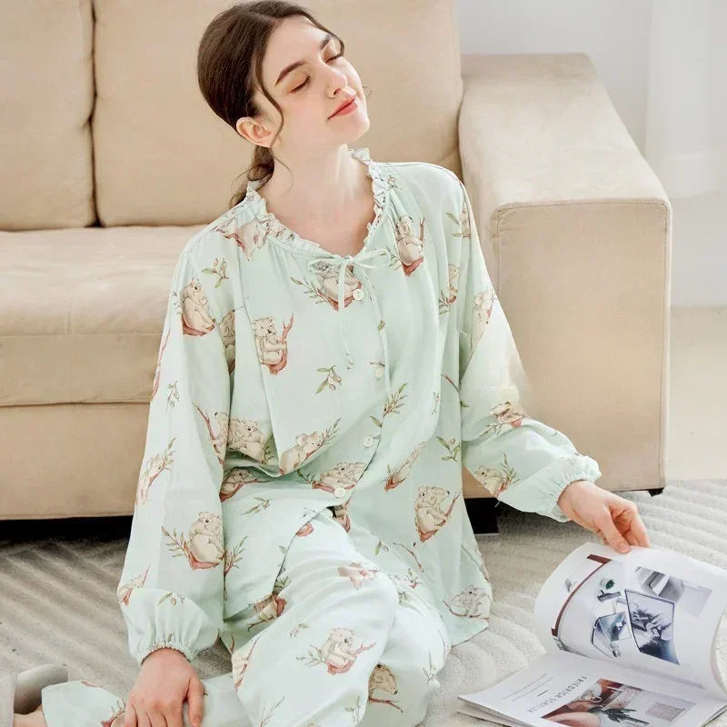 Bodyfeu Muslin Button-Up Maternity & Nursing Pajama - Morning Glory - Bodyfeu