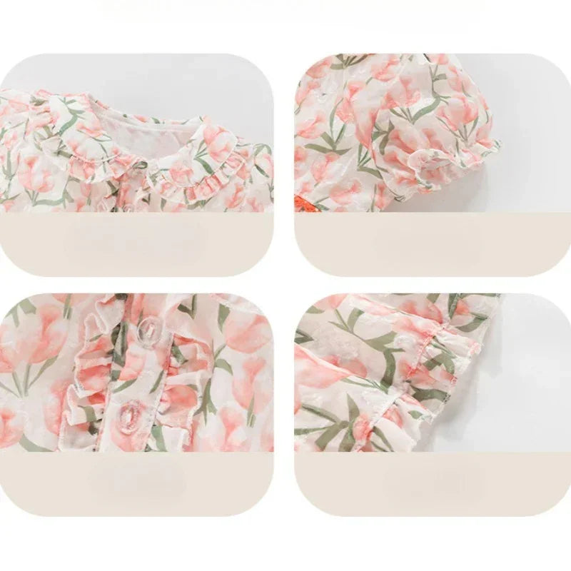 Cotton Short-Sleeve Princess Dress - Yellow Tulip - Bodyfeu