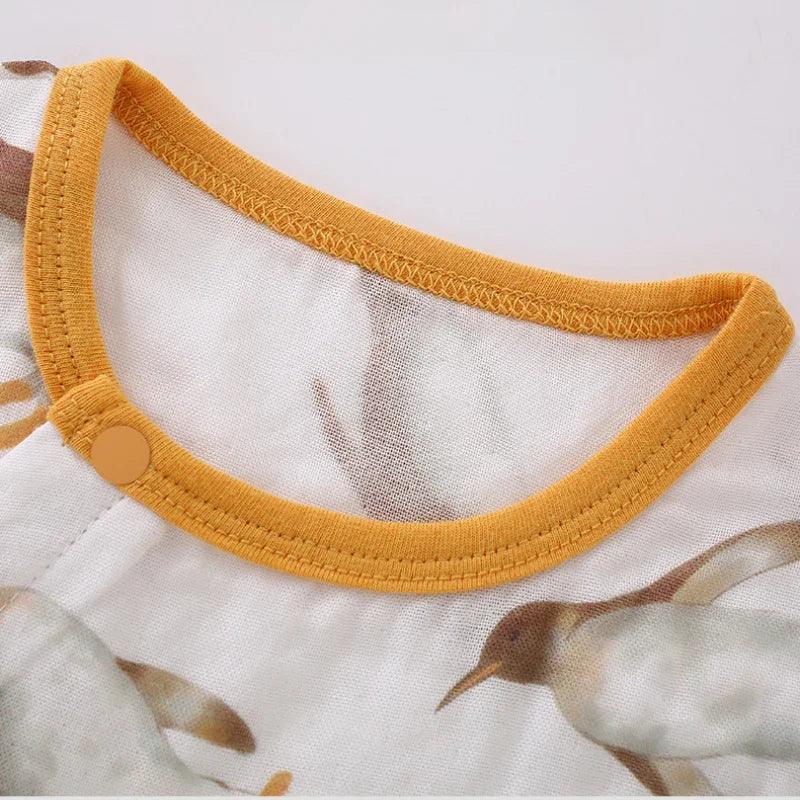 Cotton & Bamboo Muslin Short Sleeve Romper - Panda - Bodyfeu