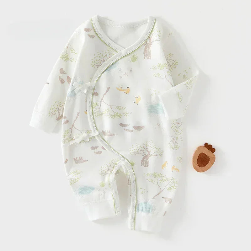 100% Cotton Long Sleeve Kimono Romper - Tree - Bodyfeu