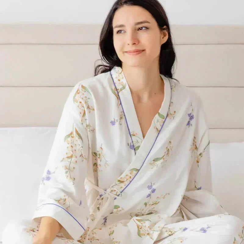 Bodyfeu Muslin Wrap Maternity Pajama Set- Fish - Bodyfeu