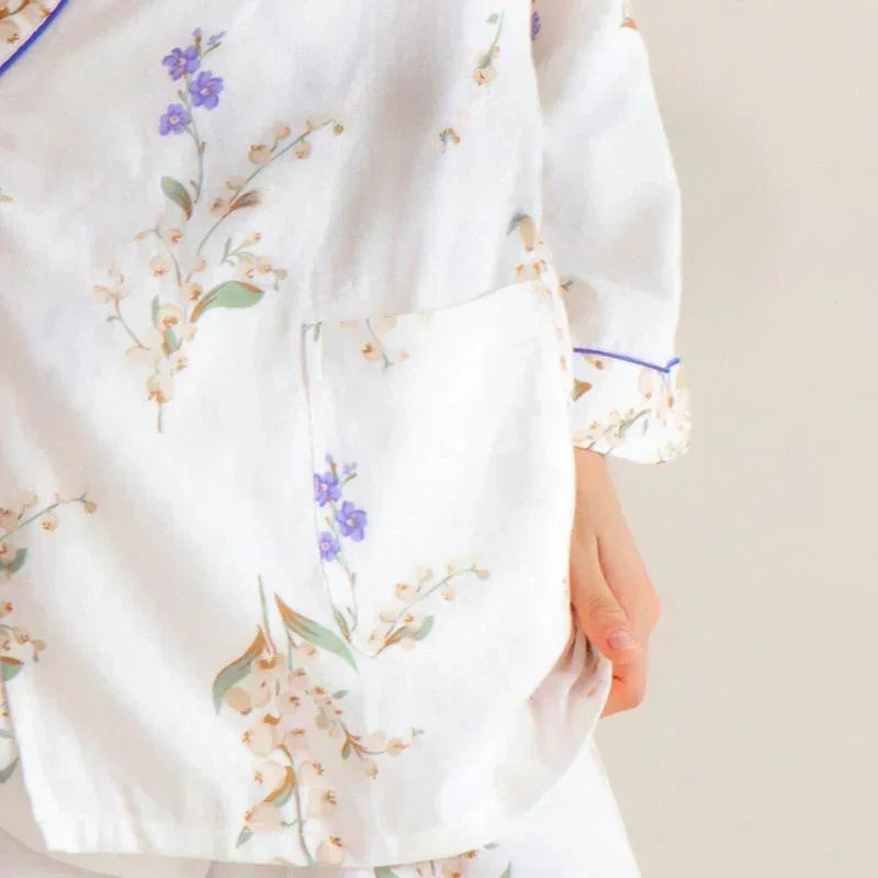 Bodyfeu Muslin Wrap Maternity Pajama Set- Fish - Bodyfeu