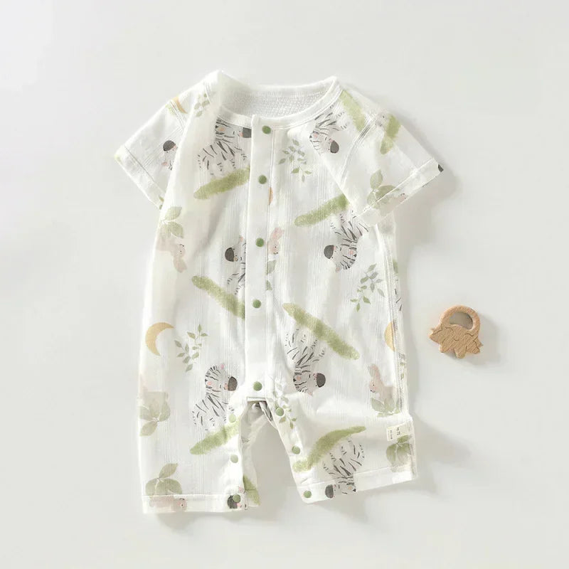 100% Cotton Short Sleeve Romper - Cute Squirrel - Bodyfeu