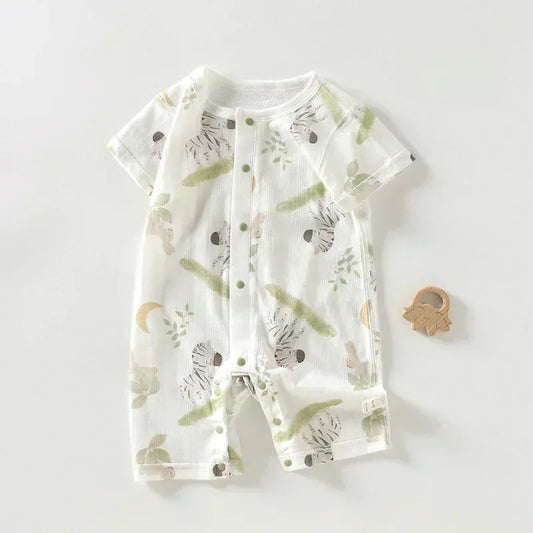 100% Cotton Short Sleeve Romper - Cute Squirrel - Bodyfeu
