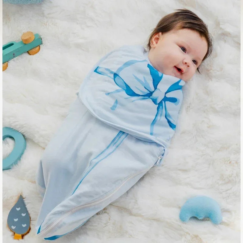 Bodyfeu Muslin Sleep Sack - Blue Adorable Bowknot - Bodyfeu