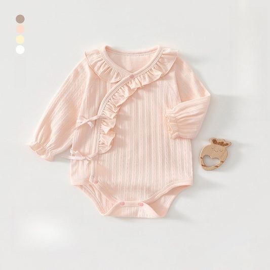100% Cotton Long Sleeve Pullover Bodysuit - Pink
