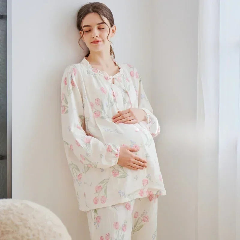 Bodyfeu Muslin Button-Up Maternity & Nursing Pajama - Morning Glory - Bodyfeu