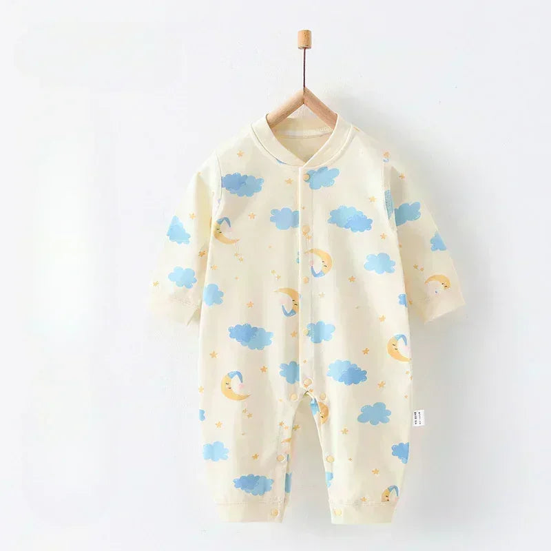 100% Cotton Snap-Up Long Sleeve Romper - Leopard - Bodyfeu