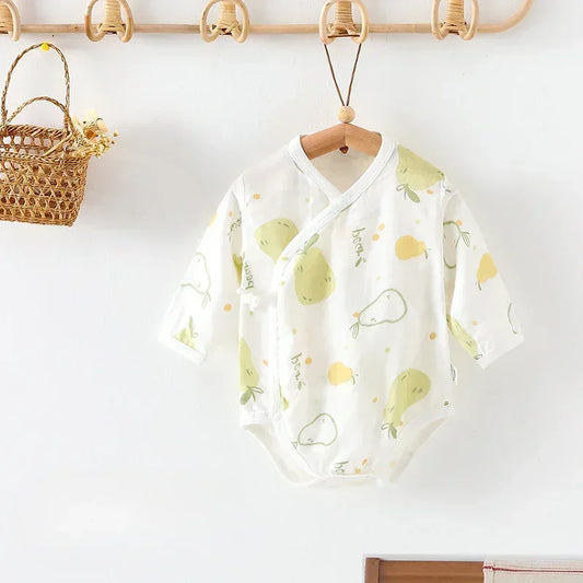 Cotton & Bamboo Muslin Long Sleeve Bodysuit - Sweet Pear - Bodyfeu