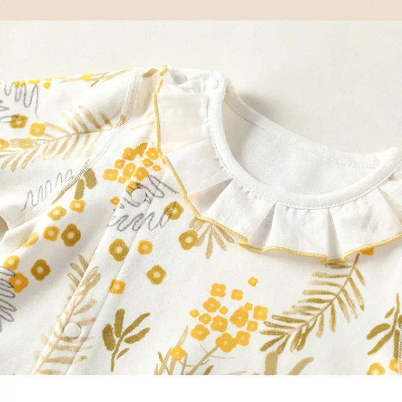 100% Cotton Long Sleeve Floral Romper - Monet Garden - Bodyfeu