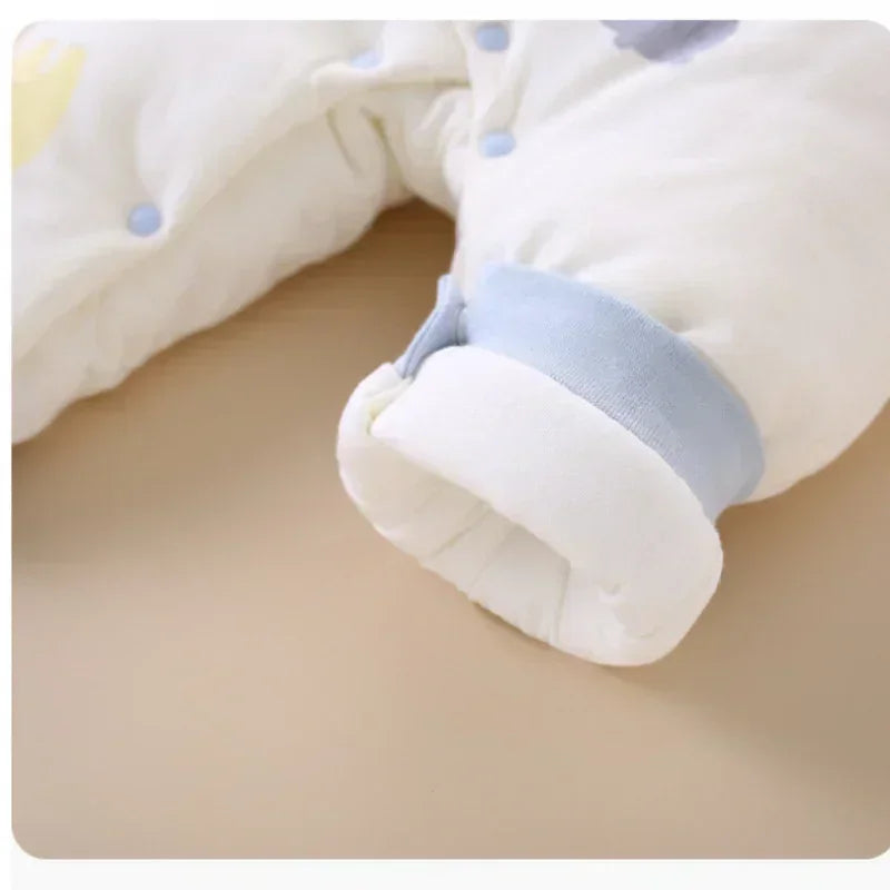 100% Cotton Extra Warm Long Sleeve Quilted Romper with Bib- Pink Whale - Bodyfeu