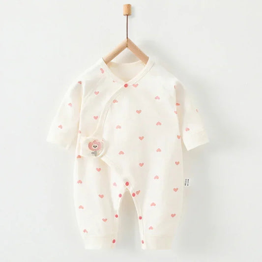 100% Cotton Long Sleeve Romper with Velcro Closure - Sheep - Bodyfeu