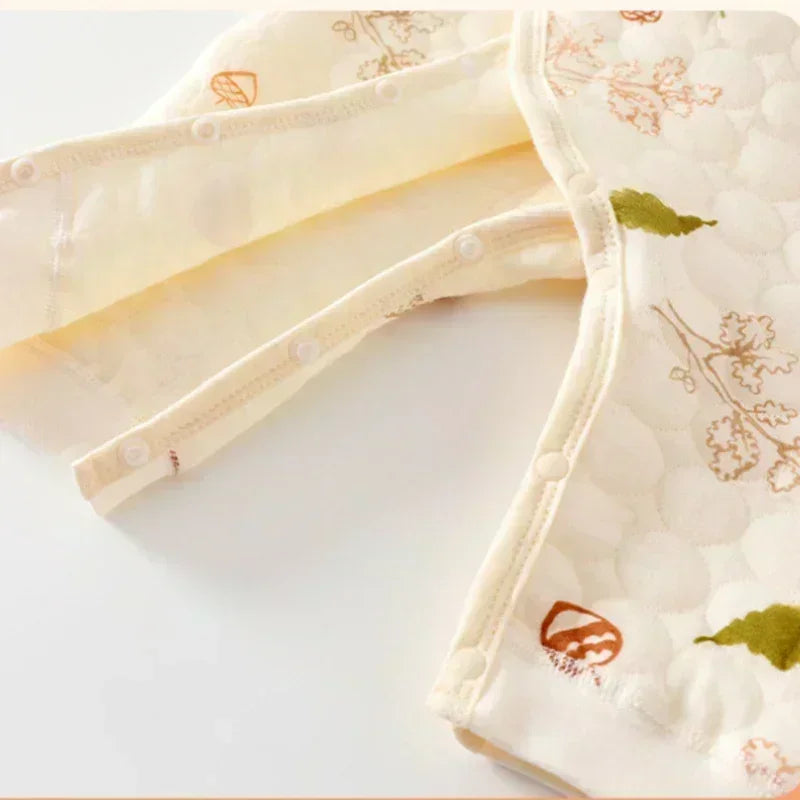 100% Cotton Warm Long Sleeve Romper with Velcro Closure - Bear - Bodyfeu