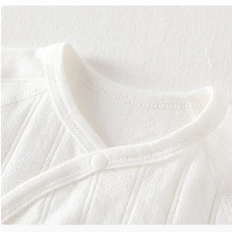 100% Cotton Long Sleeve Romper with Velcro Closure - Blue Flower - Bodyfeu